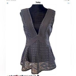 NWT Finders Keepers Black Mesh V-Neck Top